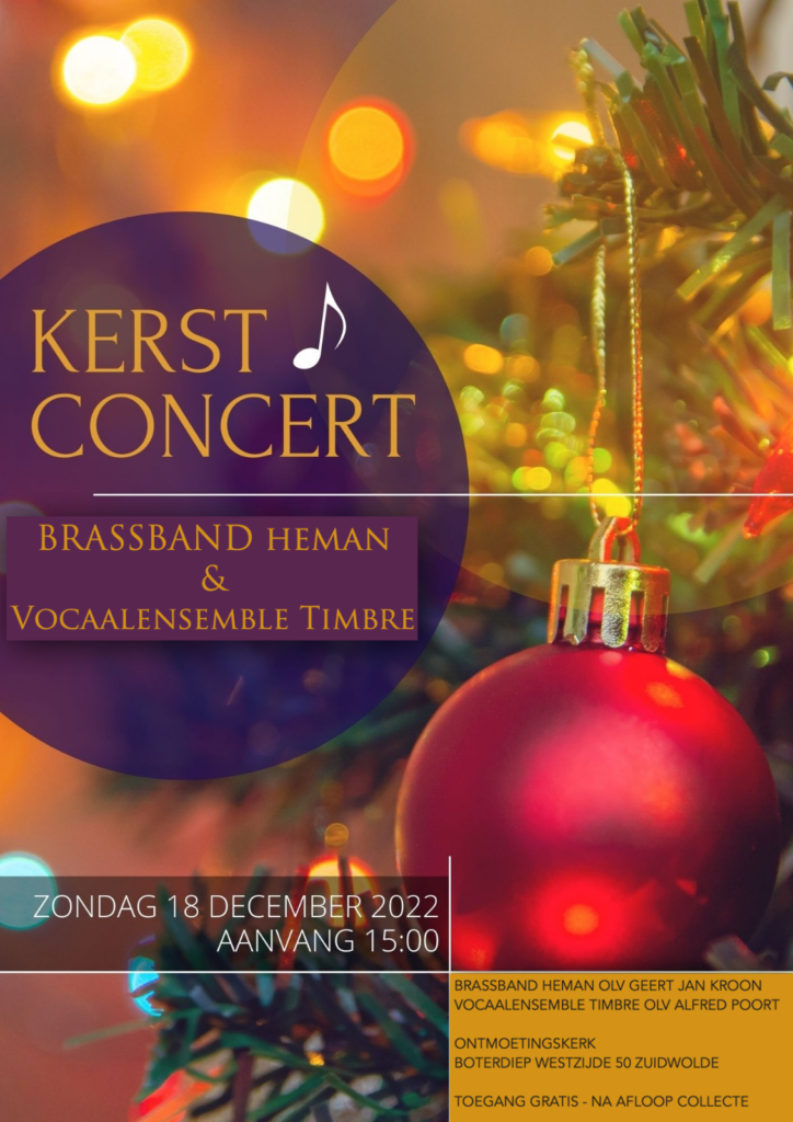Poster Kerstconcert Brassband Heman